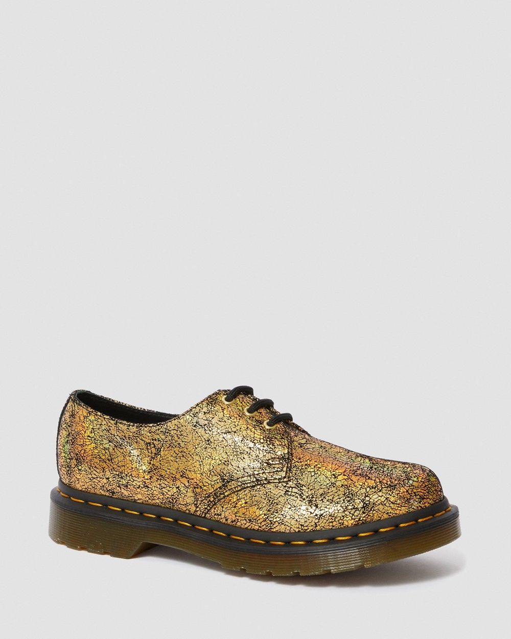 Dr Martens 1461 Metallic Kožené Oxford Topánky Damske ( Zlate ) SK 875-ARMHPE